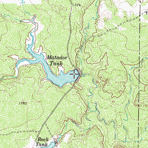 Topographic Map of Matador Tank Dam, TX