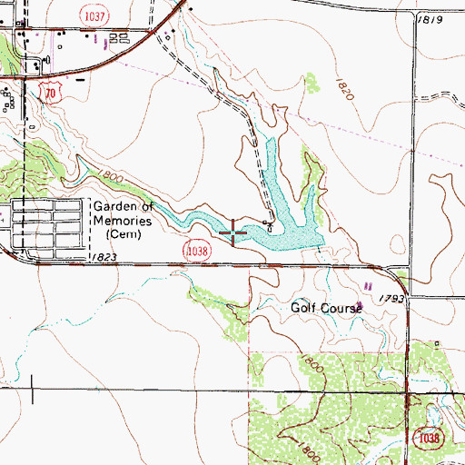 Topographic Map of Paducah Golf Club Lake, TX