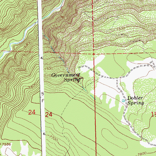 Topographic Map of Government Spring, CO
