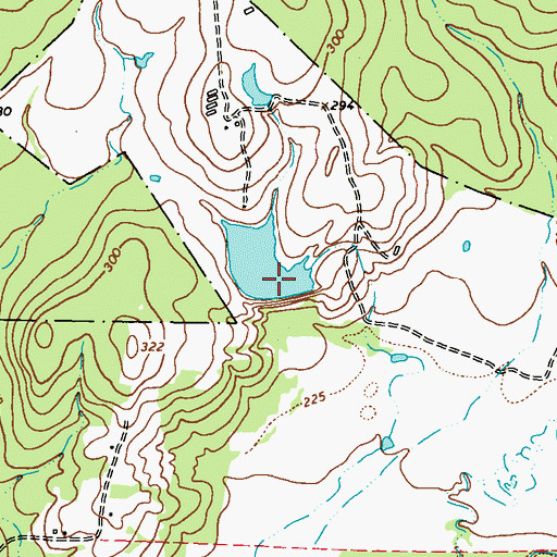 Topographic Map of Frazier Lake Dam, TX