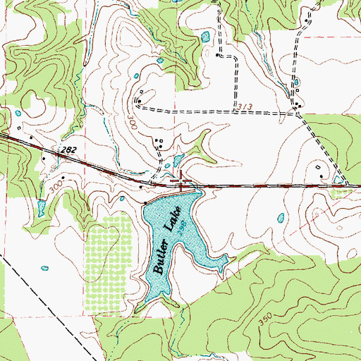 Topographic Map of Edmiston Dam, TX