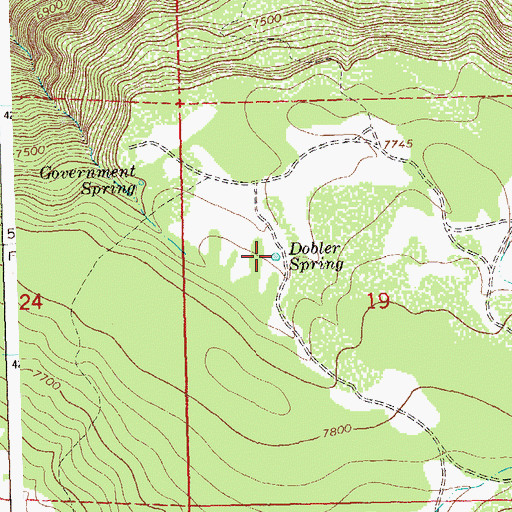 Topographic Map of Dobler Spring, CO