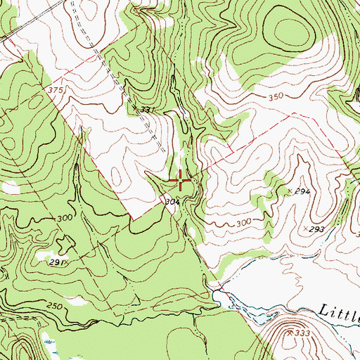 Topographic Map of Dan Pennington Dam, TX