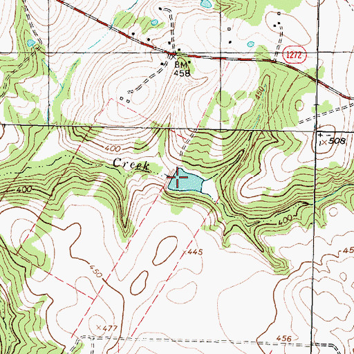 Topographic Map of Warner Lake Number 1, TX