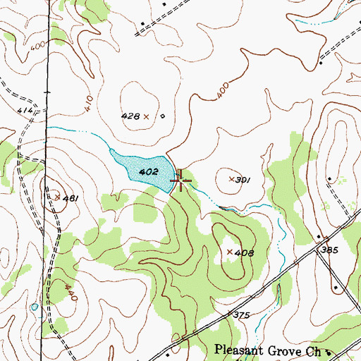 Topographic Map of Allday Dam, TX