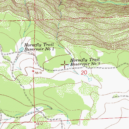 Topographic Map of Horsefly Trail Reservoir Number 2, CO