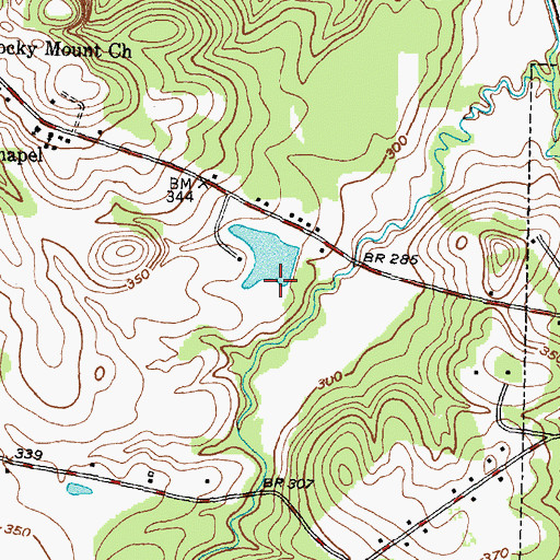 Topographic Map of Traylor Dam, TX