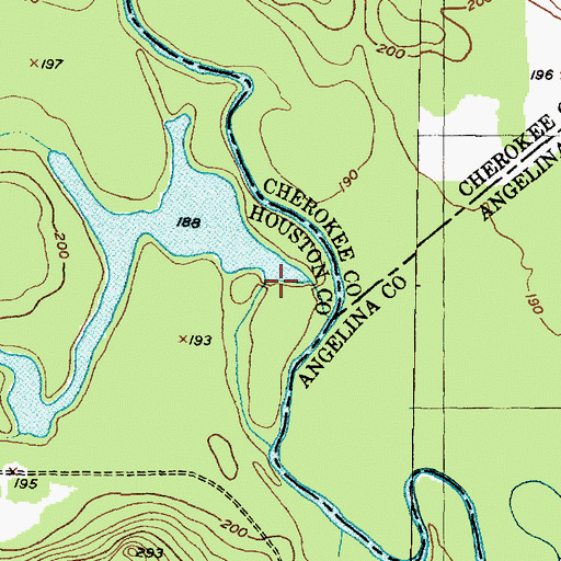 Topographic Map of Malibu Club Dam, TX