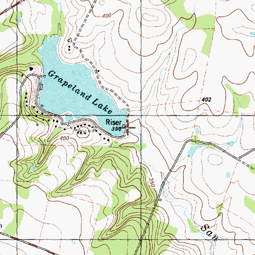 Topographic Map of Grapeland Lake Dam, TX