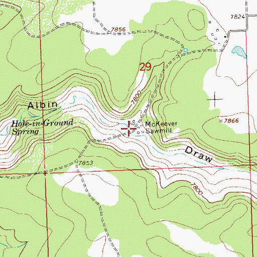 Topographic Map of McKeever Sawmill, CO