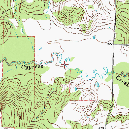 Topographic Map of Franklin County Dam, TX