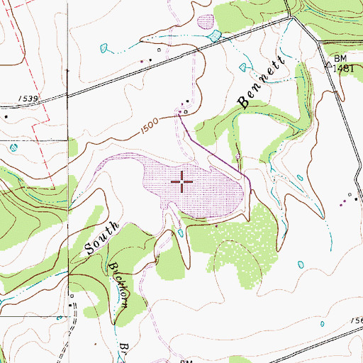 Topographic Map of Soil Conservation Service Site 2 Reservoir, TX