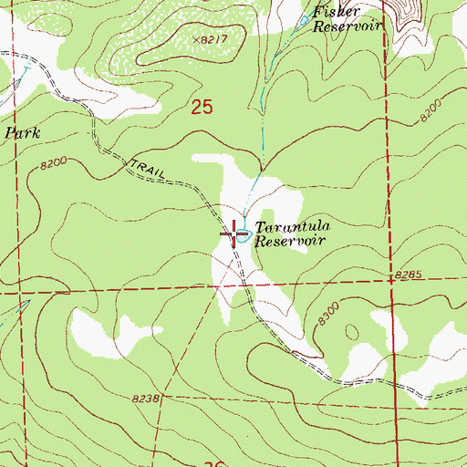 Topographic Map of Tarantula Reservoir, CO