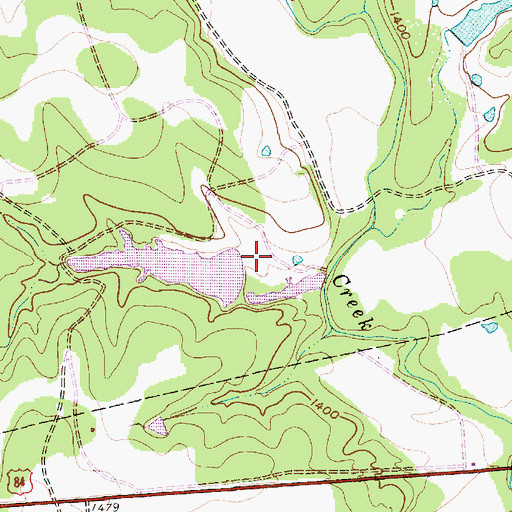 Topographic Map of Shelton Lake Dam, TX