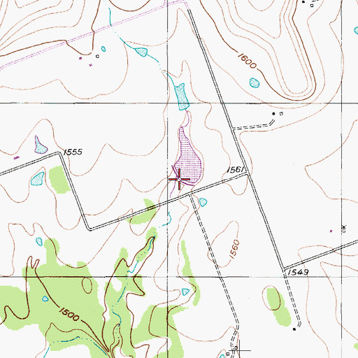 Topographic Map of Parker Lake Dam, TX