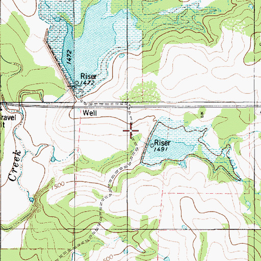 Topographic Map of Soil Conservation Service Site 3 Reservoir, TX