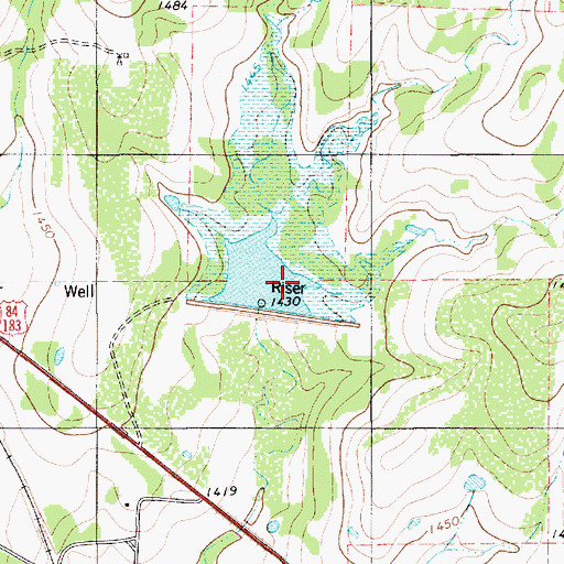 Topographic Map of Soil Conservation Service Site 4 Dam, TX