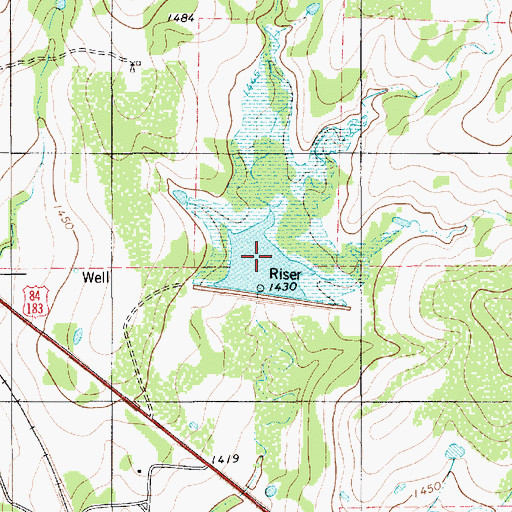 Topographic Map of Soil Conservation Service Site 4 Reservoir, TX