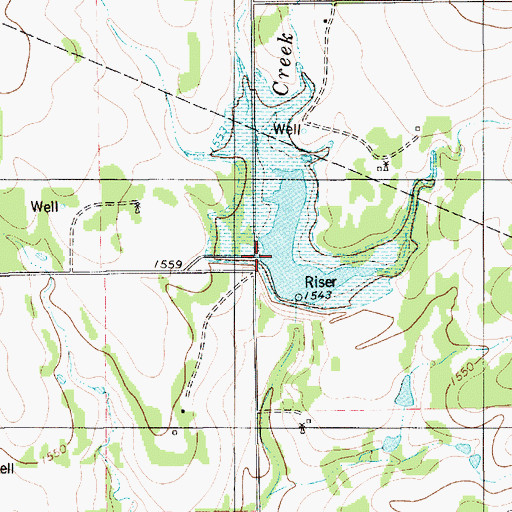 Topographic Map of Soil Conservation Service Site 5a Dam, TX