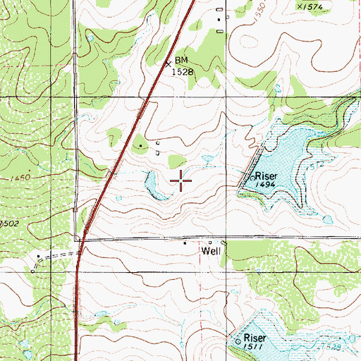 Topographic Map of Soil Conservation Service Site 6 Reservoir, TX