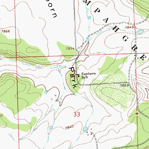 Topographic Map of Sanborn School, CO