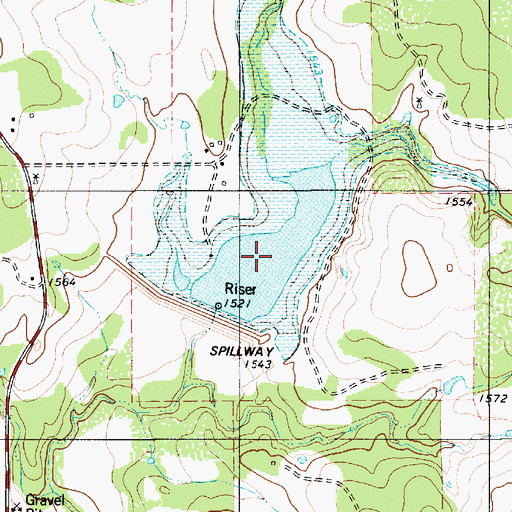 Topographic Map of Soil Conservation Service Site 17a-1 Reservoir, TX