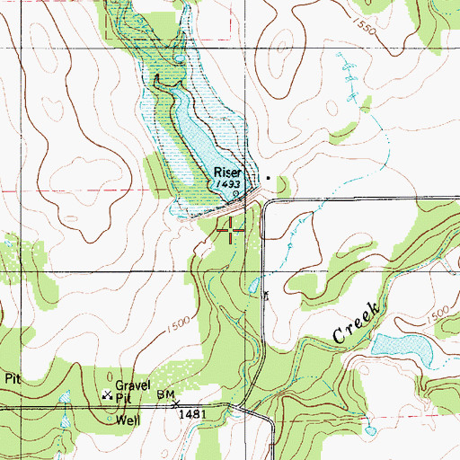 Topographic Map of Soil Conservation Service Site 18 Reservoir, TX