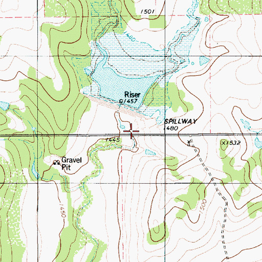 Topographic Map of Soil Conservation Service Site 19 Dam, TX