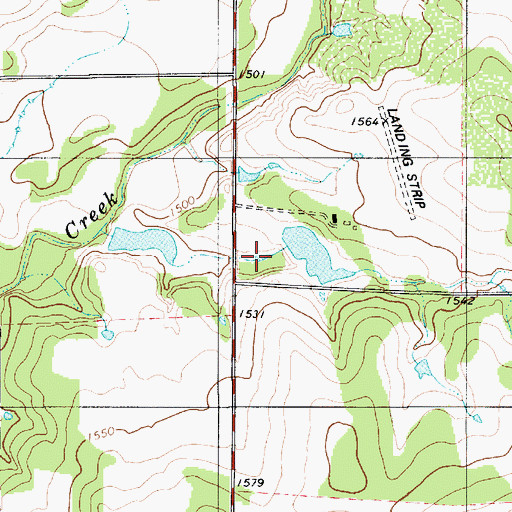 Topographic Map of Aldridge Lake Dam, TX