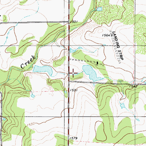 Topographic Map of Aldridge Lake, TX