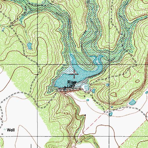Topographic Map of Soil Conservation Service Site 6 Reservoir, TX
