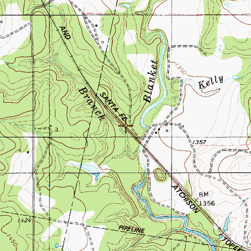 Topographic Map of Ashton Lake Dam, TX