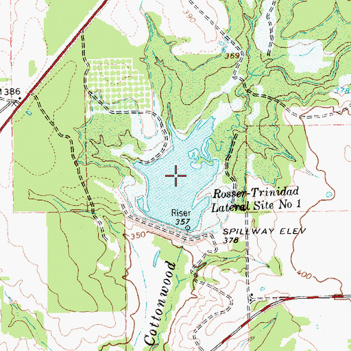 Topographic Map of Soil Conservation Service Site 1 Reservoir, TX