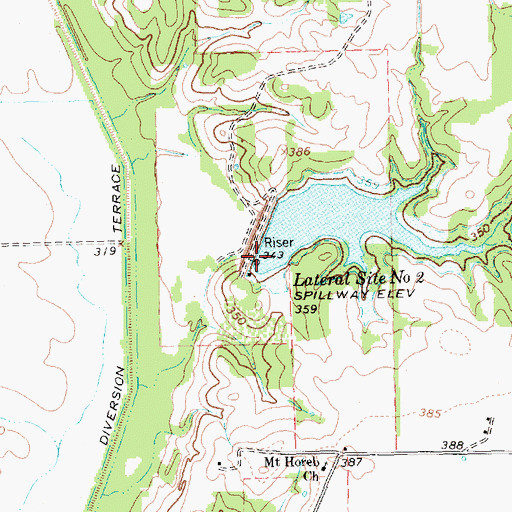 Topographic Map of Soil Conservation Service Site 1 Dam, TX