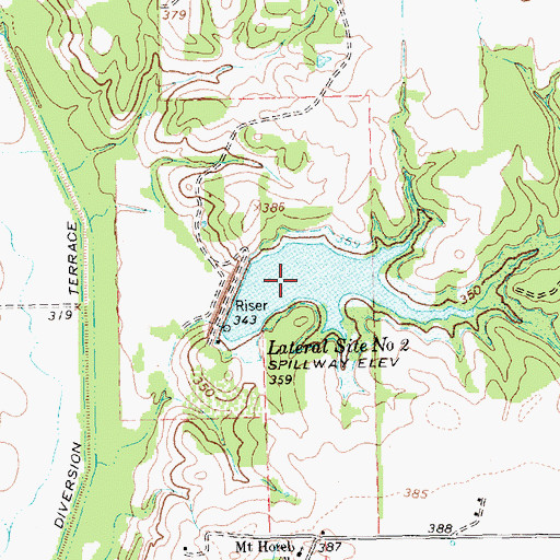 Topographic Map of Soil Conservation Service Site 2 Reservoir, TX