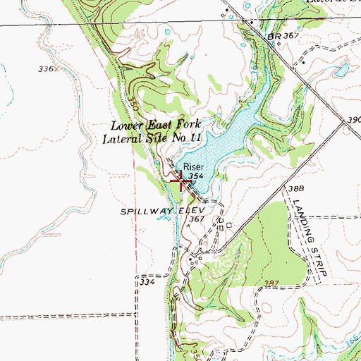 Topographic Map of Soil Conservation Service Site 2 Dam, TX