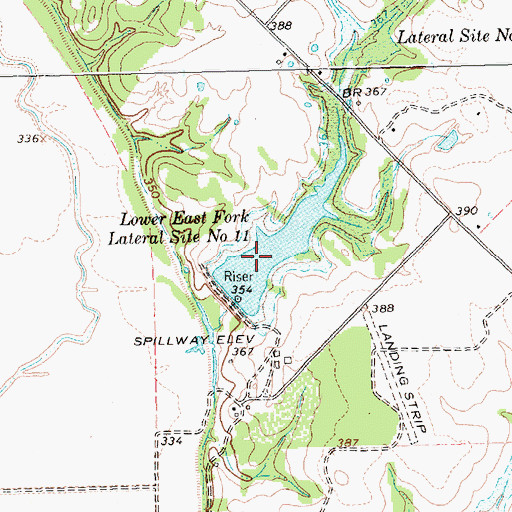 Topographic Map of Lower East Fork Lateral Site Number Eleven, TX
