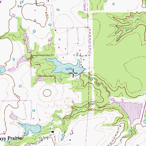 Topographic Map of Wells Lake, TX