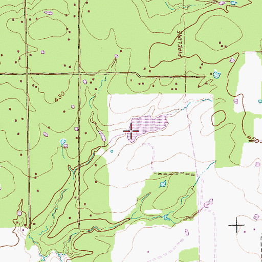 Topographic Map of Vaughn Lake Dam, TX