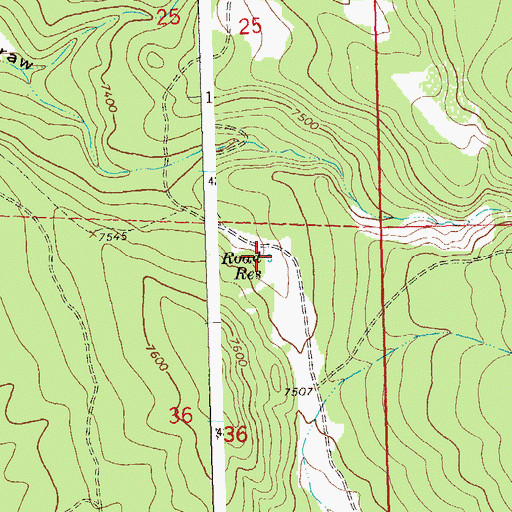 Topographic Map of Road Reservoir, CO