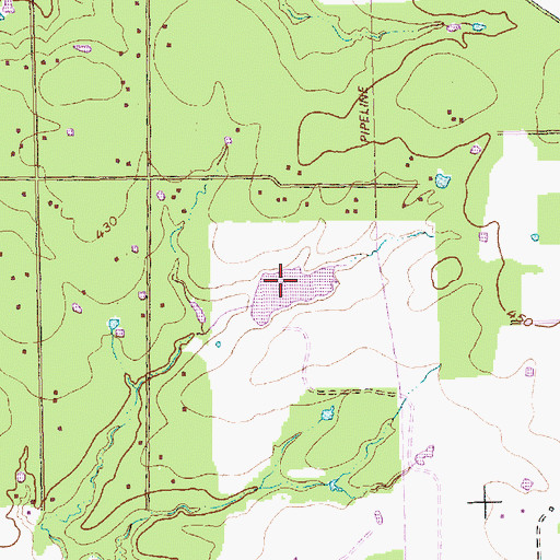 Topographic Map of Vaughn Lake, TX