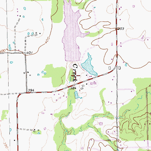 Topographic Map of Coffee Lake Dam, TX