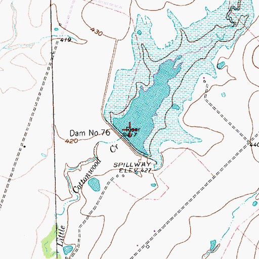 Topographic Map of Soil Conservation Service Site 76 Dam, TX