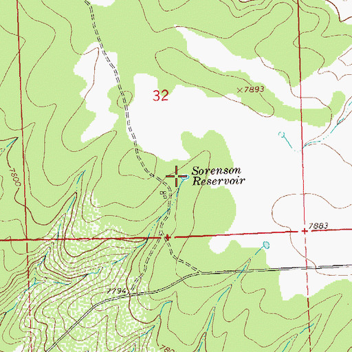 Topographic Map of Sorenson Reservoir, CO