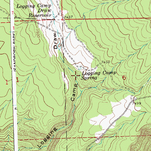 Topographic Map of Logging Camp Spring, CO