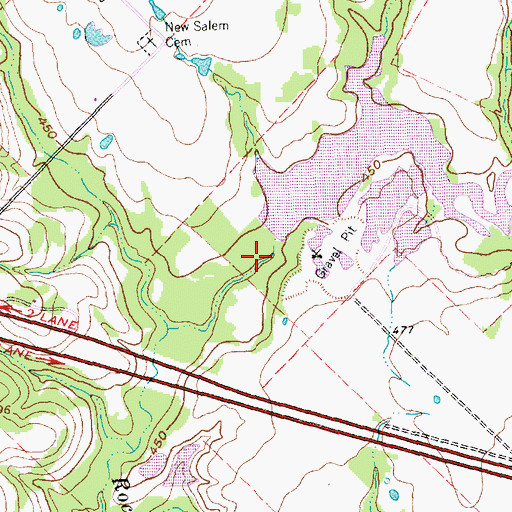 Topographic Map of Soil Conservation Service Site 95a Reservoir, TX