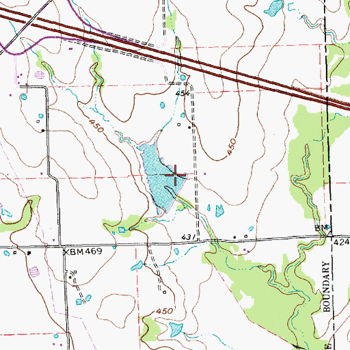 Topographic Map of Soil Conservation Service Site 96 Reservoir, TX