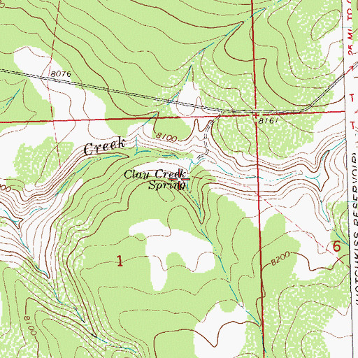 Topographic Map of Clay Creek Spring, CO