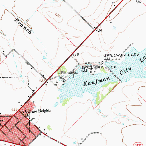 Topographic Map of Lake 1, TX