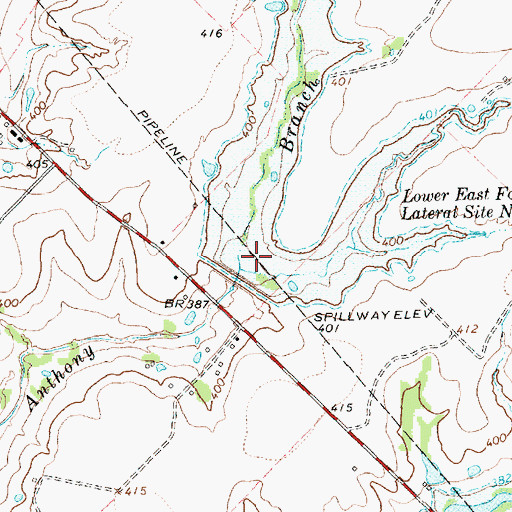 Topographic Map of Soil Conservation Service Site 5 Dam, TX